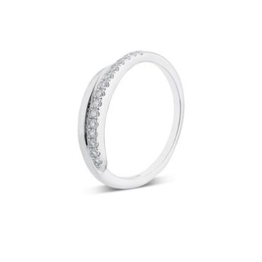 Argento Silver Crystal Twist Stacking Ring - Ring Size 50 925 Silver