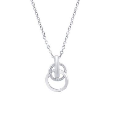 Argento Silver Small Linked Circle Necklace - 925 Silver