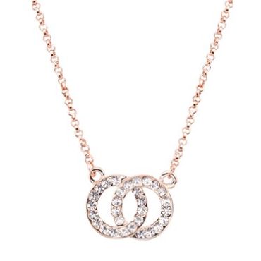 August Woods Rose Gold Crystal Link Circle Necklace - Rose Gold