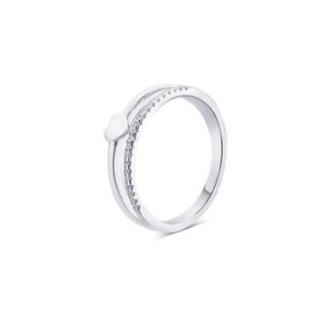 Argento Silver Dotted Heart Band Ring - 56