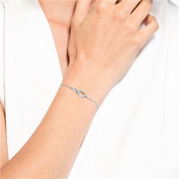 Swarovski Infinity Simple Heart Bracelet - Adjustable