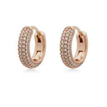Kate Spade New York Rose Gold Crystal Pave Huggie Earrings