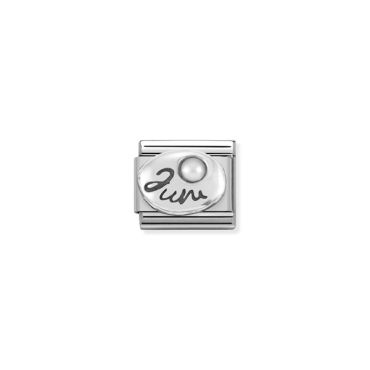Nomination June Pearl Oxidised Birthstone Charm