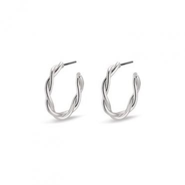 Pilgrim Silver Naja Twist Hoop Earrings
