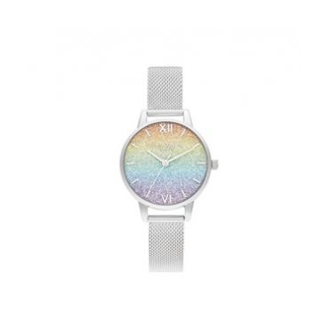Olivia Burton Rainbow Silver Wishing Wave Watch - Silver