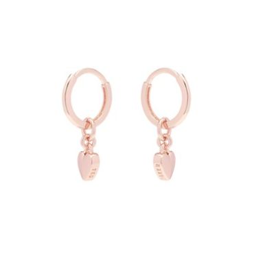 Ted Baker Rose Gold Tiny Heart Huggie Earrings