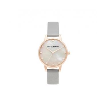 Olivia Burton Mother Of Pearl Grey & Rose Gold Watch - Rose Gold