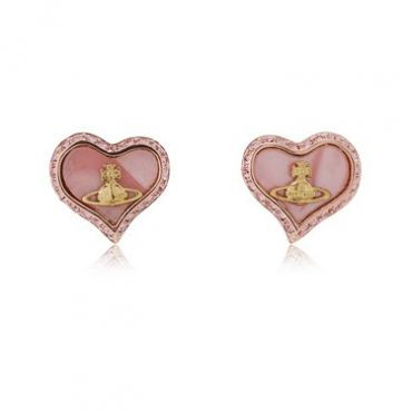 Vivienne Westwood Rose Gold Pink Pearl Petra Earrings