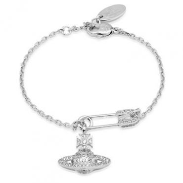 Vivienne Westwood Rhodium Lucrece Safety Pin Bracelet - Silver