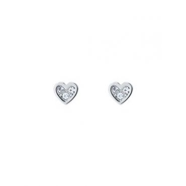 Ted Baker Silver Nano Crystal Heart Earrings