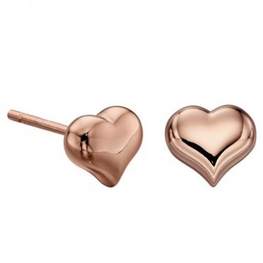 Little Star Emily Rose Gold Heart Earrings