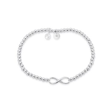 Argento Recycled Silver Infinity Beaded Bracelet - One Size
