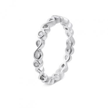 Argento Silver Infinity Band Ring - 50
