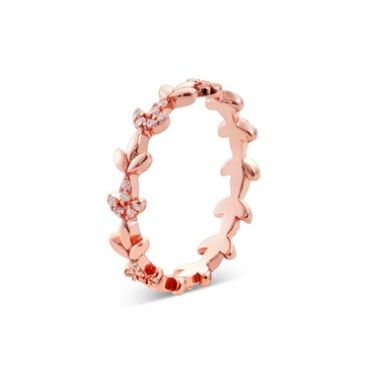 Argento Rose Gold Leaf Ring - 56