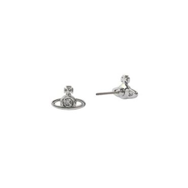 Vivienne Westwood Silver Nano Solitaire Crystal Earrings - Silver