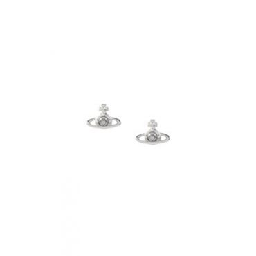 Vivienne Westwood Silver Nano Solitaire Crystal Earrings - Silver