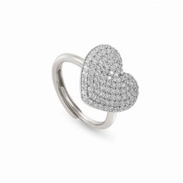 Nomination Silver Crystal Heart Easychic Ring - Adjustable