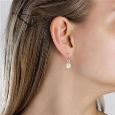 Pilgrim Silver Eila Pearl Hoop Earrings