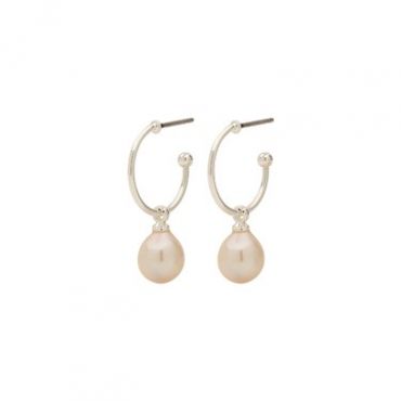 Pilgrim Silver Eila Pearl Hoop Earrings