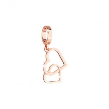 Rebecca Rose Gold Forever Together Hearts Charm - Rose Gold