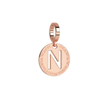 Rebecca Rose Gold Letter Charm - N