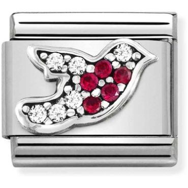 Nomination Silver Crystal Robin Charm