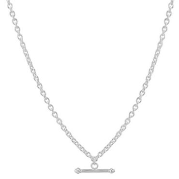 Argento Silver T-Bar Necklace - 50cm