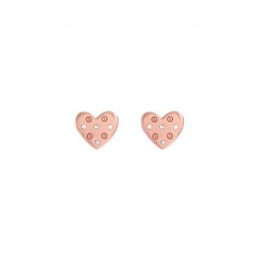 Olivia Burton Rose Gold Heart Screw Earrings