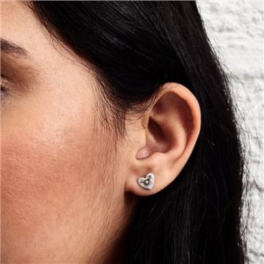Olivia Burton Silver Heart Screw Earrings - Silver