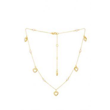 Kate Spade New York Gold Pearl Heart Scatter Necklace - Gold