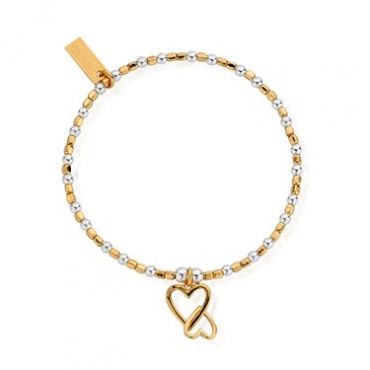 ChloBo Mixed Metal Linked Heart Bracelet - Gold