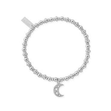 ChloBo Silver Didi Sparkle Starry Moon Bracelet - Silver