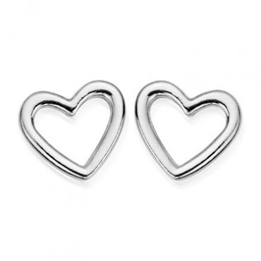 ChloBo Silver Open Heart Earrings - Silver