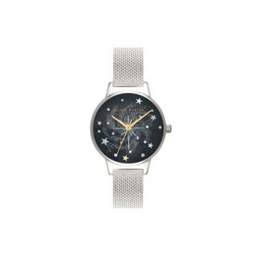 Olivia Burton Silver Midi Starburst Mesh Watch - Silver