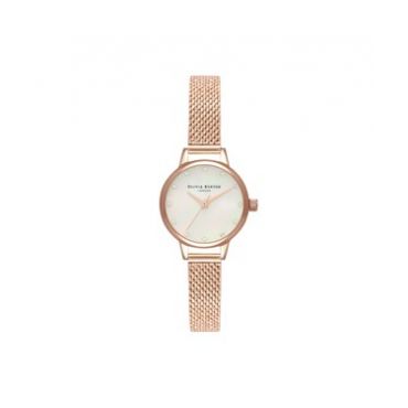 Olivia Burton Mini Rose Gold Boucle Mesh Watch