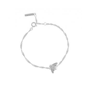Olivia Burton Glitter Bee Silver Vintage Twist Bracelet