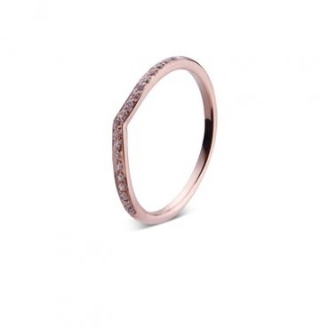 Argento Rose Gold Sparkle Wish Ring - Ring Size 54 Rose Gold