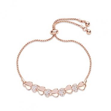 August Woods Crystal Heart Pull Bracelet - Rose Gold