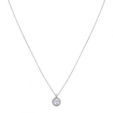 August Woods Silver Crystal Halo Necklace - Silver