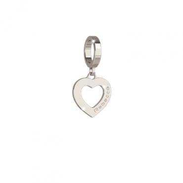Rebecca Silver I Love You Heart Charm - Silver