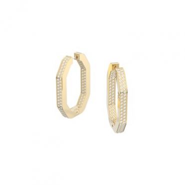 Swarovski Dextera Gold Octagon Hoop Earrings