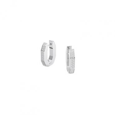 Swarovski Dextera Silver Octagon Mini Hoop Earrings