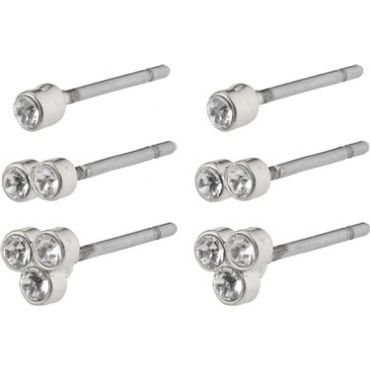 Pilgrim Silver Kamari Crystal Earring Set - Silver