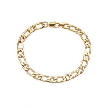 Over & Over 7mm Gold Steel Chain Bracelet - Silver