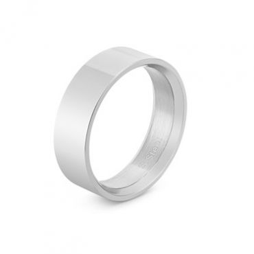 Over & Over Silver Steel Band Ring - 64