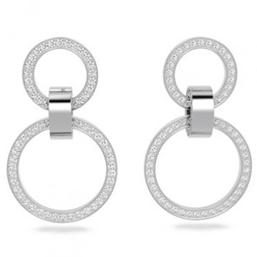 Swarovski Hollow Silver Drop Earrings