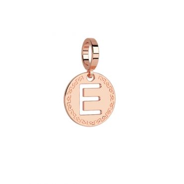 Rebecca Rose Gold Letter E Charm - Rose Gold