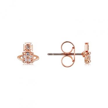 Vivienne Westwood Rose Gold Crystal Brandita Earrings - Rose Gold