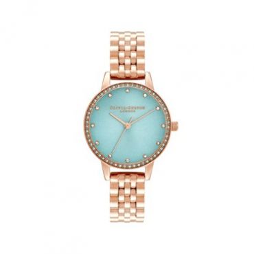 Olivia Burton Midi Mint Rose Gold Sparkle Bracelet Watch - Rose Gold