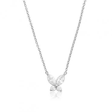 Olivia Burton Silver Marquise Butterfly Necklace - Silver